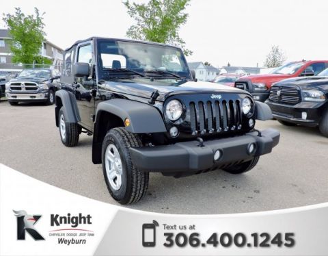 75 New Cars Trucks Suvs In Stock Knight Weyburn Chrysler Dodge Jeep New 2018 Jeep Wrangler Jk Sport 6 Sd Manual Customer Preferred Pkg